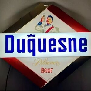 DUQUESNE BEER Lighted Sign. Working!! Vintage-1950’s.